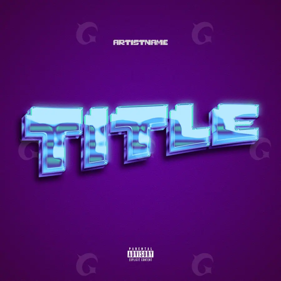 Arte de portada musical «Purple Lettering»: tipografía; color violeta