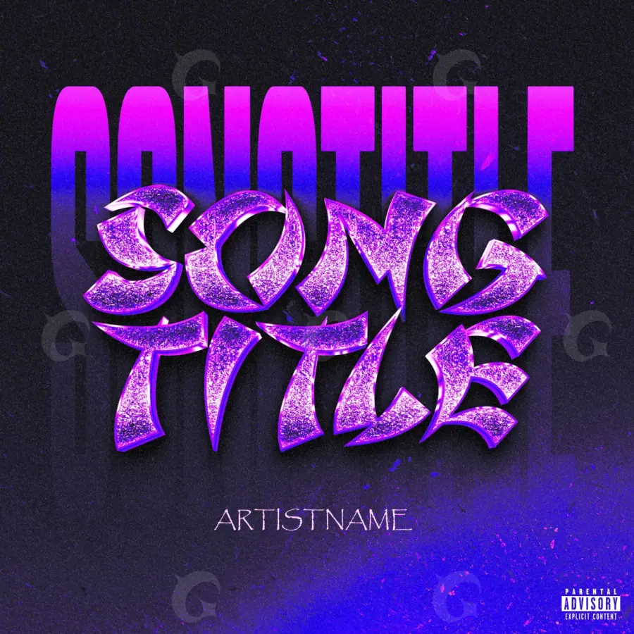 Обложка для альбома «Purple Lettering»: типографика; палитра — фиолетовая