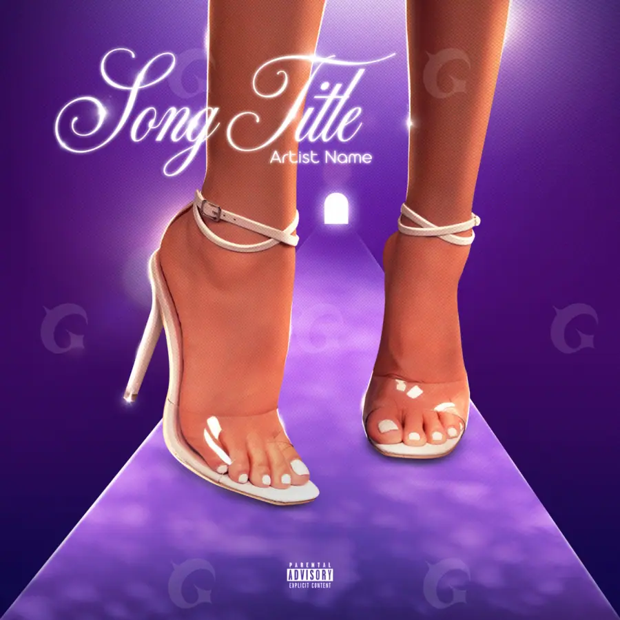 Premade cover art “Purple Lettering”: lettering, purple tones
