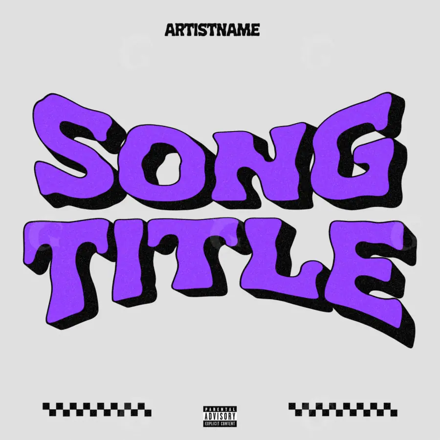 Обложка для песни «Purple Lettering»: типографика; палитра — фиолетовая