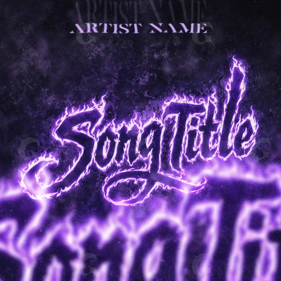 Обложка для песни «Purple Lettering»: типографика; палитра — фиолетовая