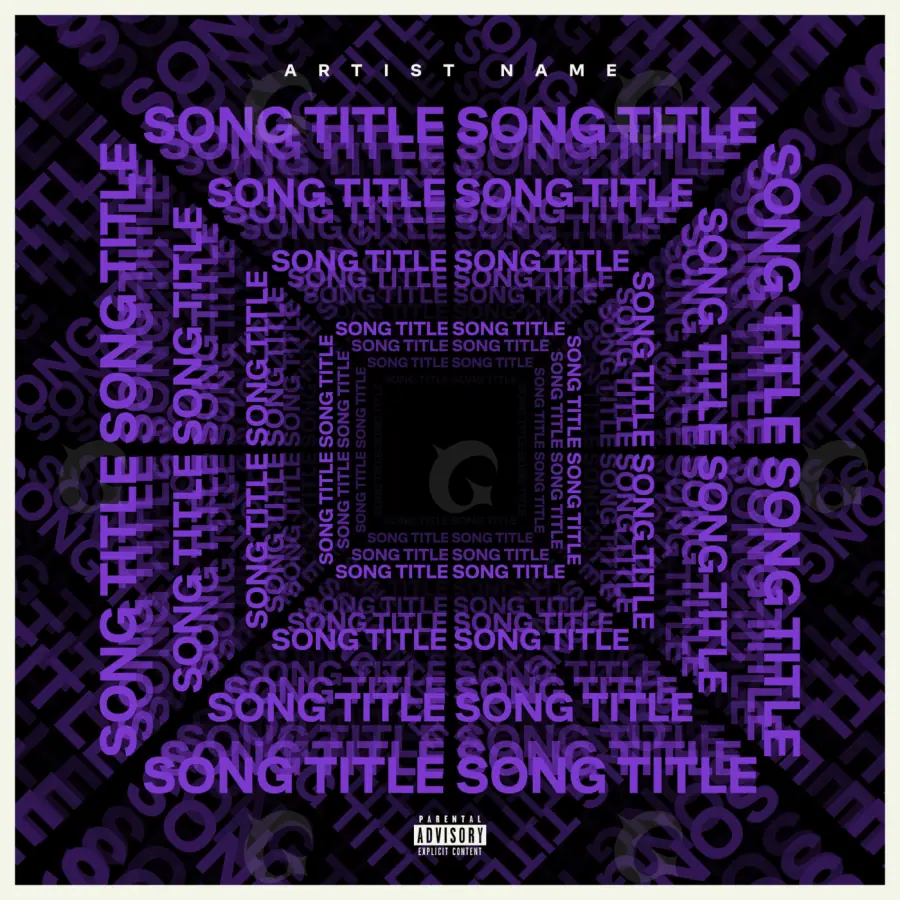 Album cover art “Purple Lettering”: lettering and abstract, purple tones