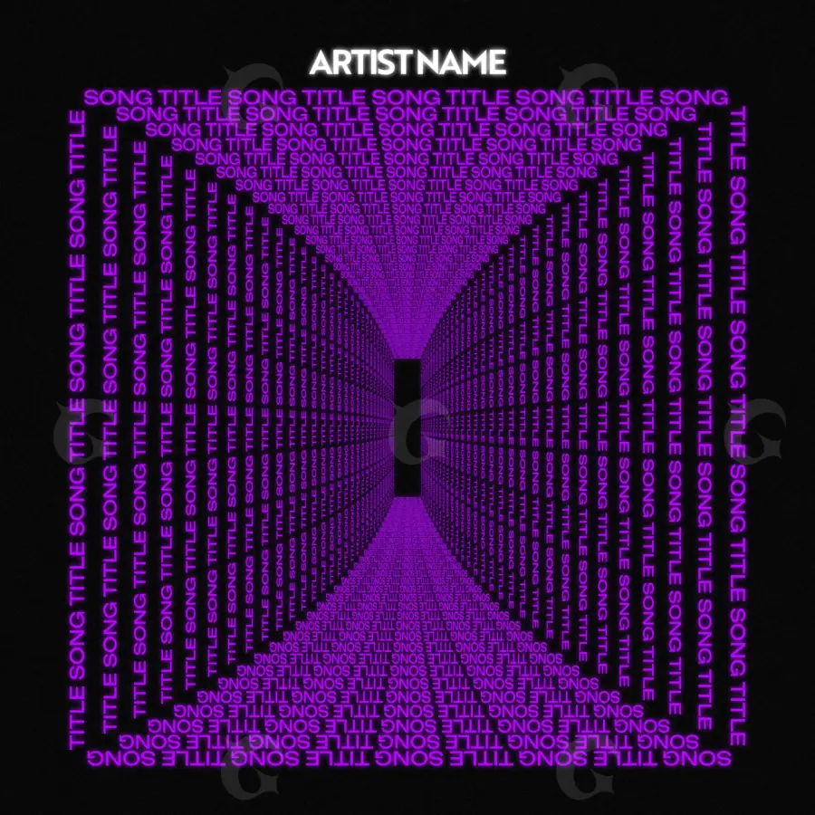 Готовая обложка для трека «Purple Lettering»: типографика; палитра — фиолетовая