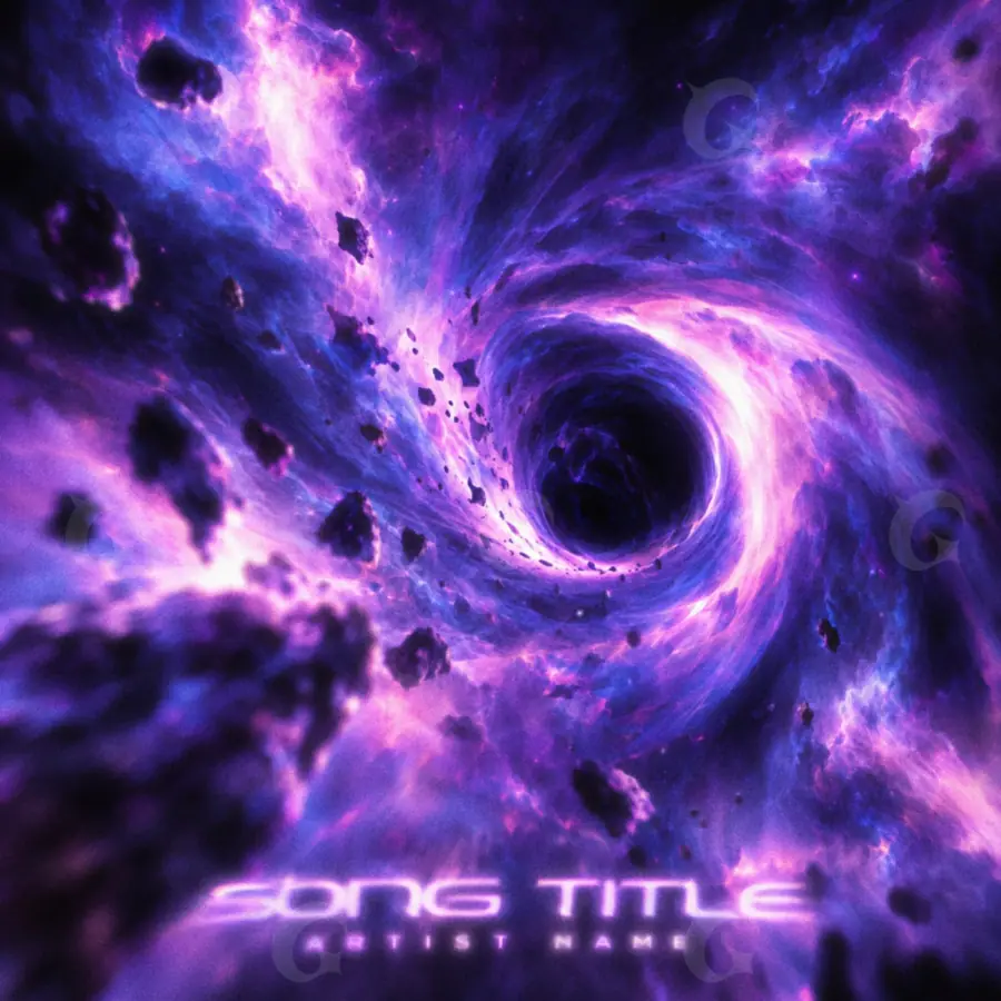 Arte de portada musical «Purple Lettering»: tipografía; color violeta