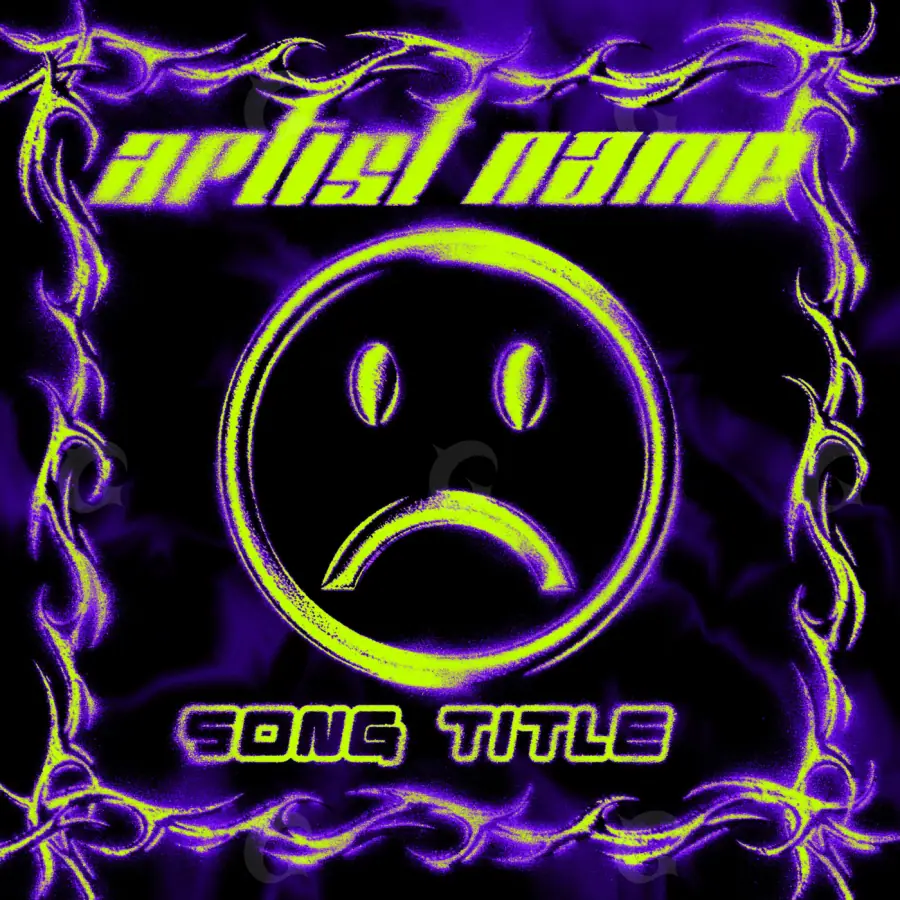 Обложка для песни «Purple Neon»: неон и лицо; палитра — фиолетовая