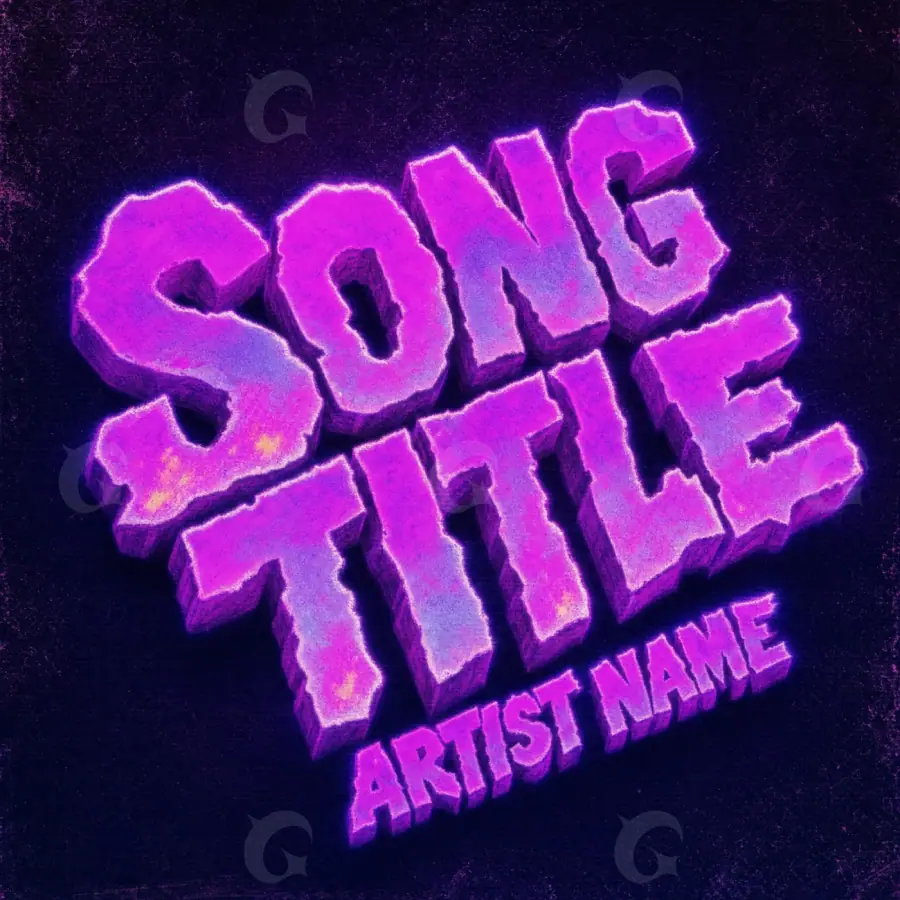 Premade cover art “Purple Neon”: neon and heart, purple tones