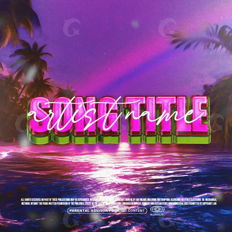 Portada prediseñada «Purple Palm»: palmera y árbol; color violeta