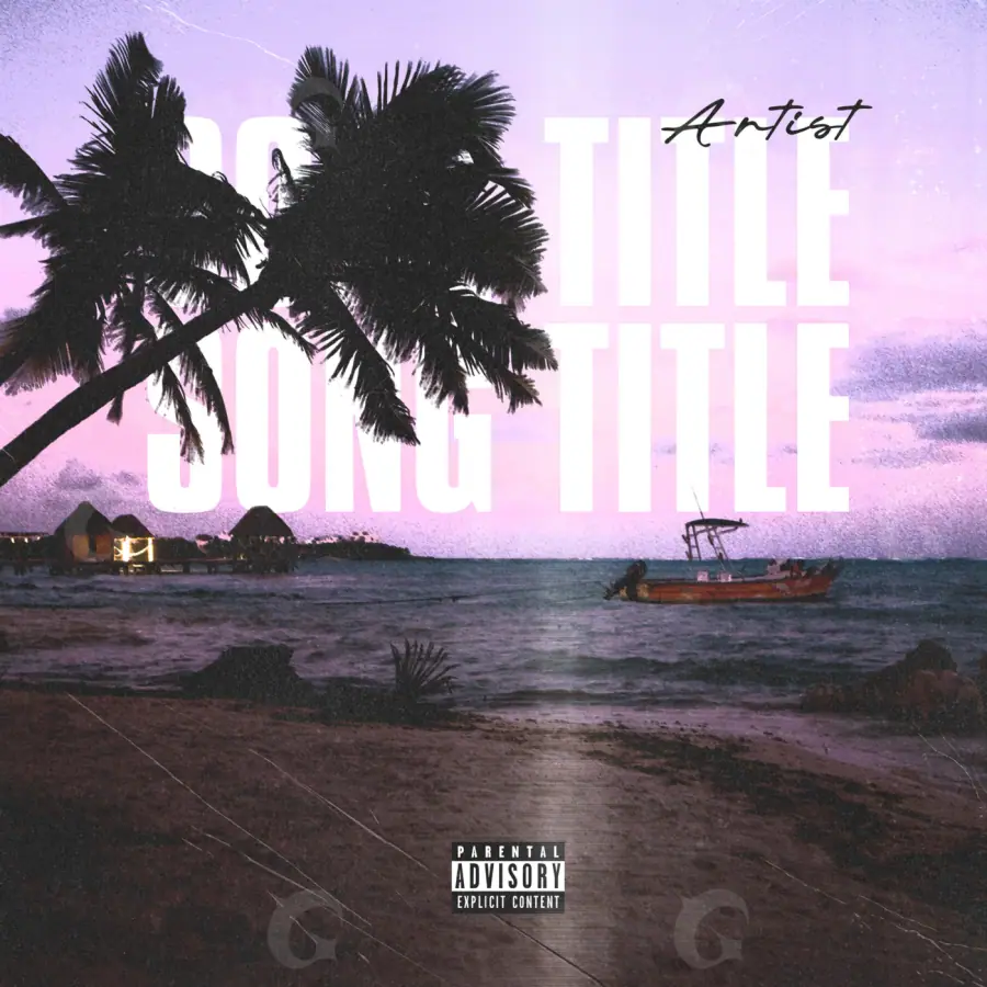 Portada prediseñada «Purple Palm»: palmera y árbol; color violeta
