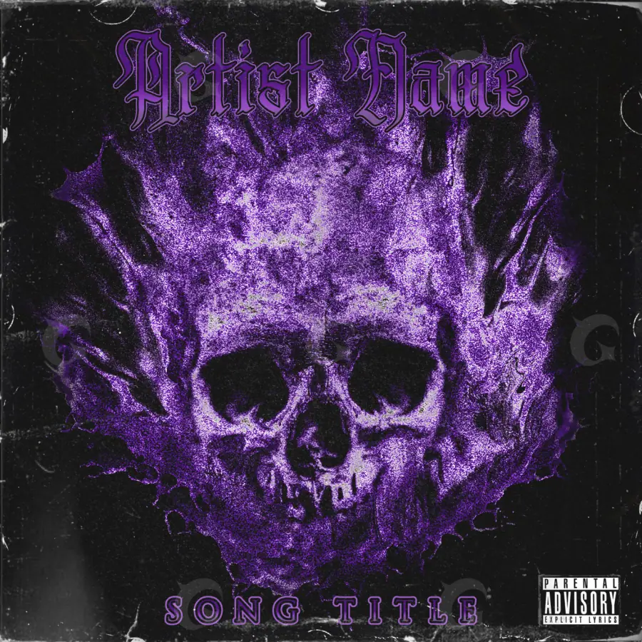 Album cover art “Purple Skull”: skull, purple tones