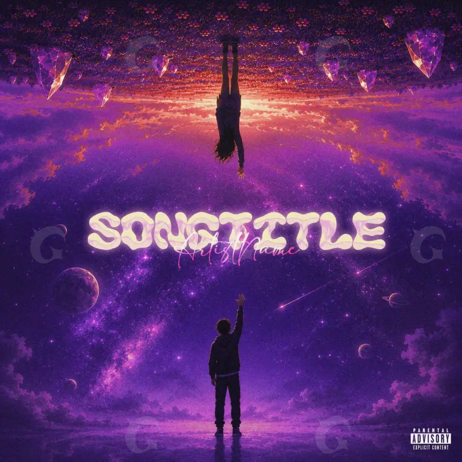 Arte de portada musical «Purple Star»: estrella; color violeta