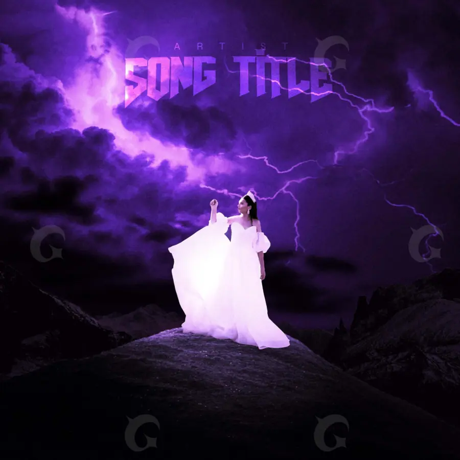 Обложка для песни «Purple Woman»: девушка; палитра — фиолетовая