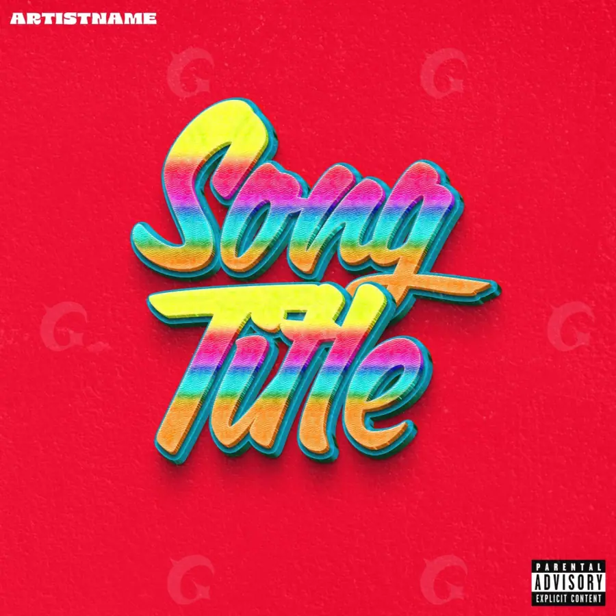 Music cover artwork “Red Abstract”: abstract and lettering, red tones
