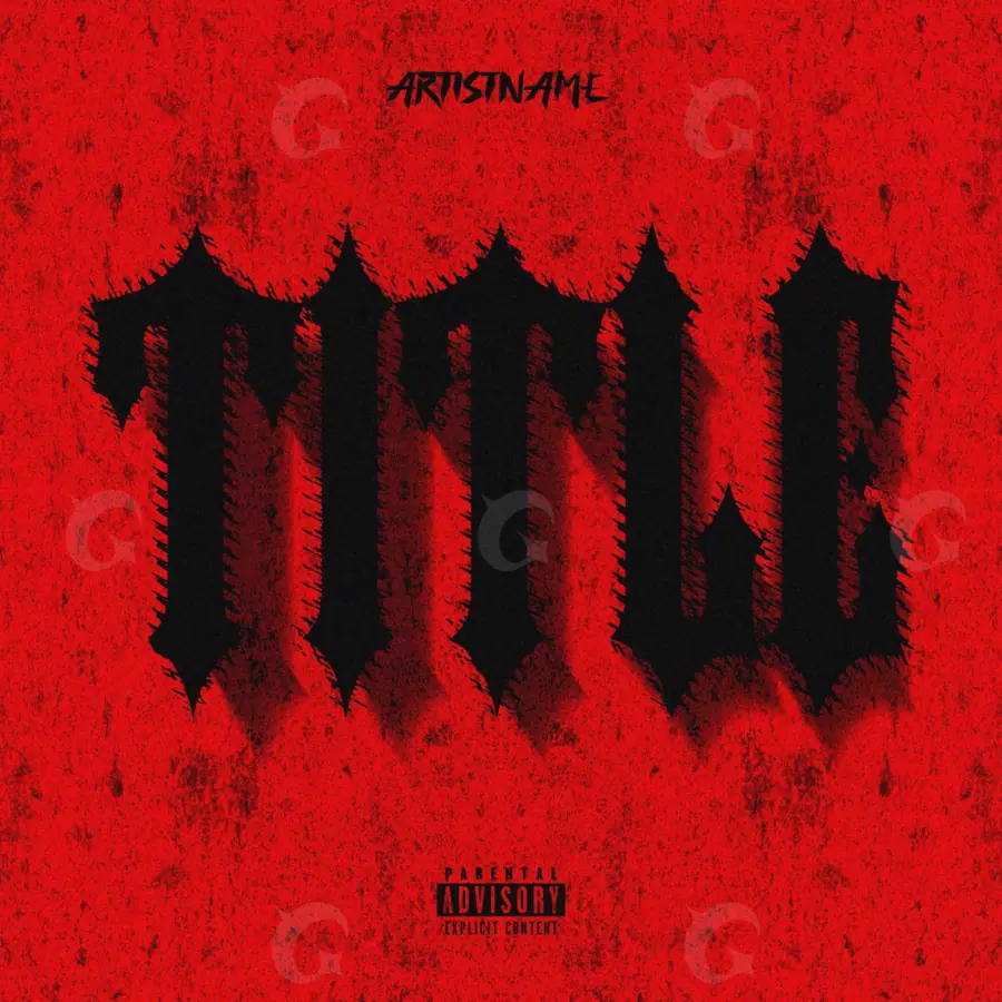 Premade cover art “Red Abstract”: abstract and lettering, red tones