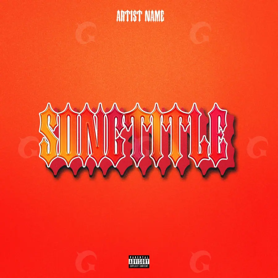 Music cover artwork “Red Abstract”: abstract and lettering, red tones