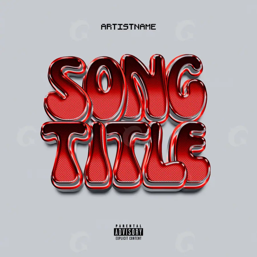 Music cover artwork “Red Abstract”: abstract and lettering, red tones