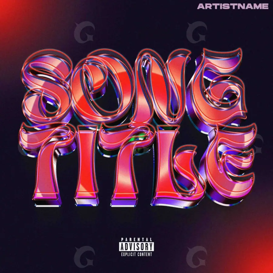 Premade cover art “Red Abstract”: abstract and lettering, red tones