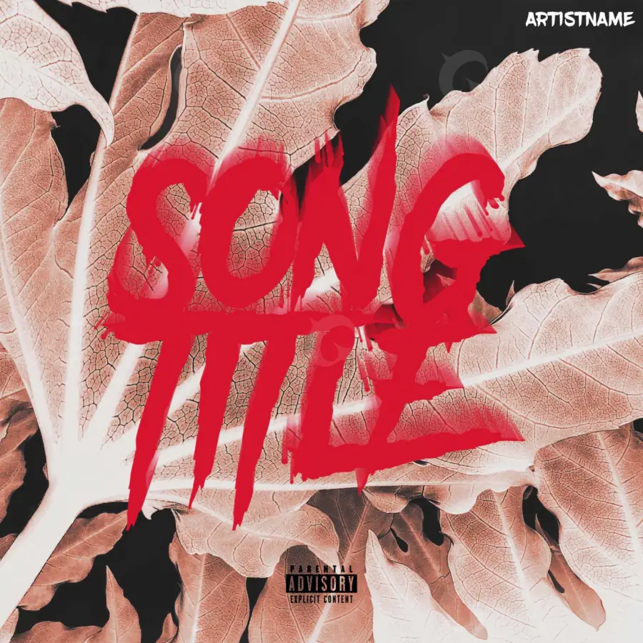 Arte de portada musical «Red Abstract»: abstracción y tipografía; color rojo
