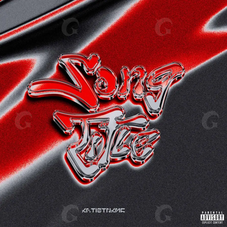Portada para canción «Red Abstract»: abstracción y tipografía; color rojo