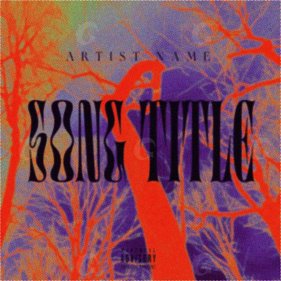 Готовая обложка для трека «Red Abstract»: абстракция и типографика; палитра — красная