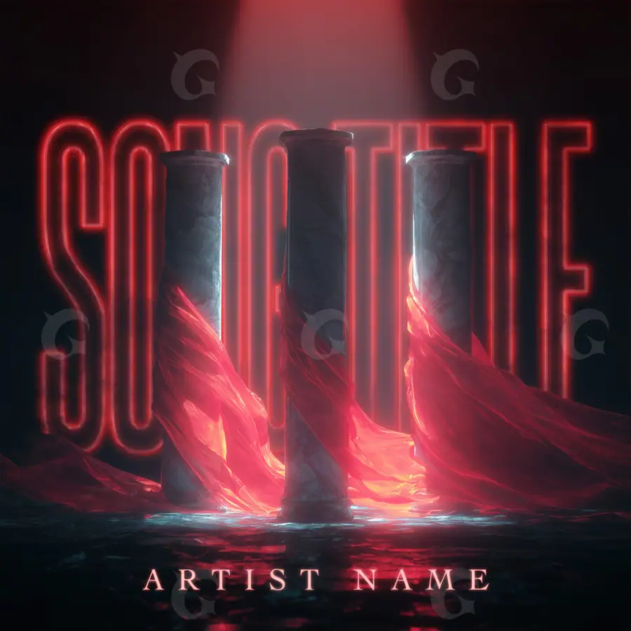 Portada para canción «Red Abstract»: abstracción y tipografía; color rojo