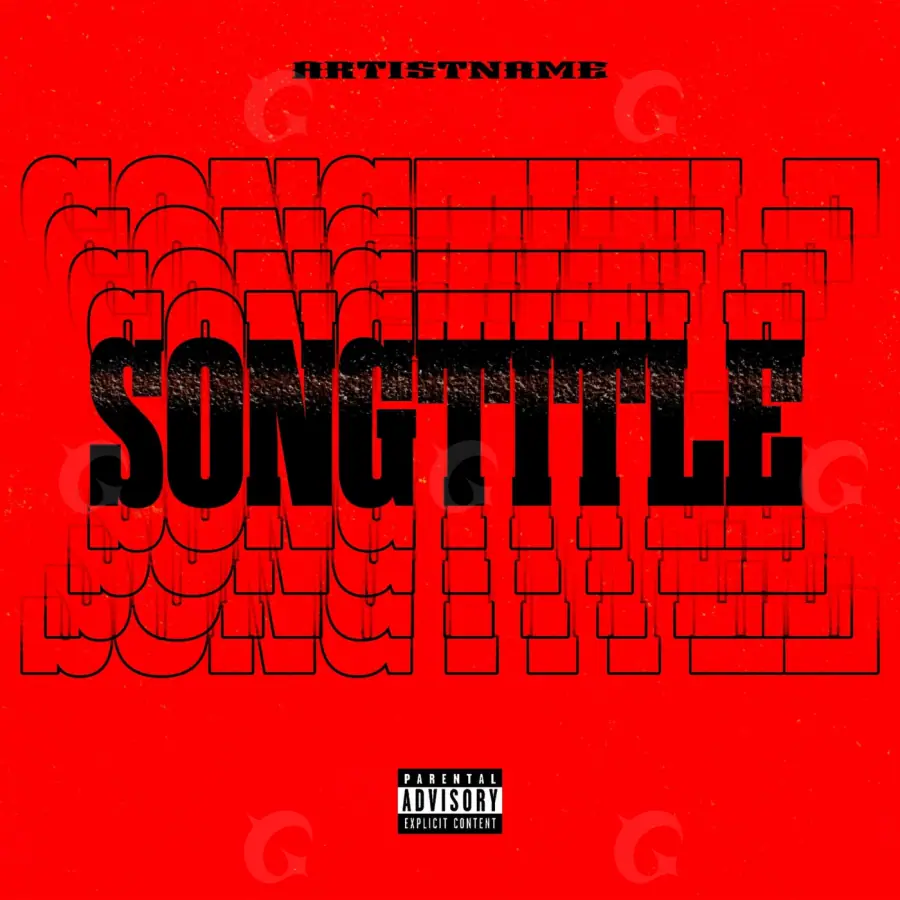 Album cover art “Red Abstract”: abstract and lettering, red tones