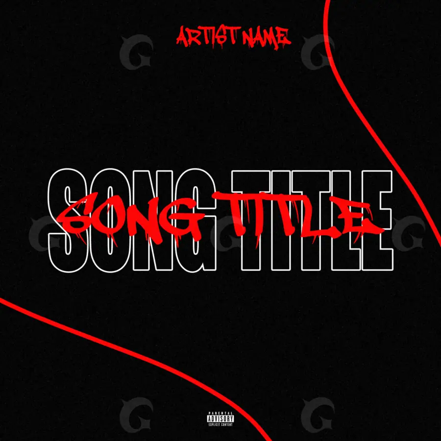 Arte de portada musical «Red Abstract»: gráfica abstracta; color rojo