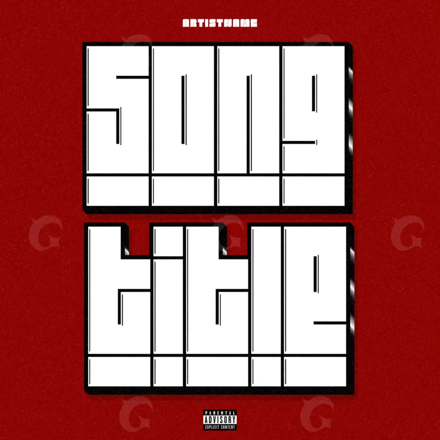 Album cover art “Red Abstract”: abstract and lettering, red tones