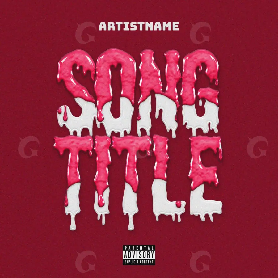 Music cover artwork “Red Abstract”: abstract and lettering, red tones