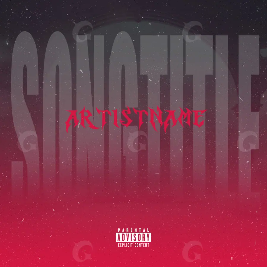 Album cover art “Red Abstract”: abstract and lettering, red tones