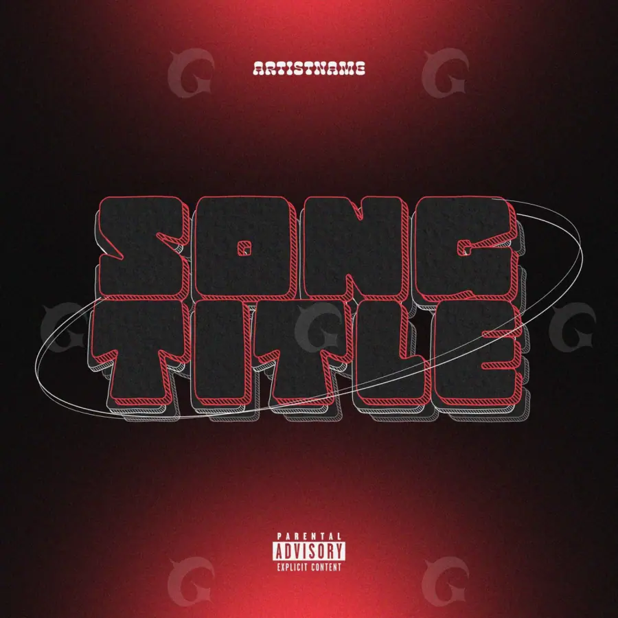 Music cover artwork “Red Abstract”: abstract and lettering, red tones