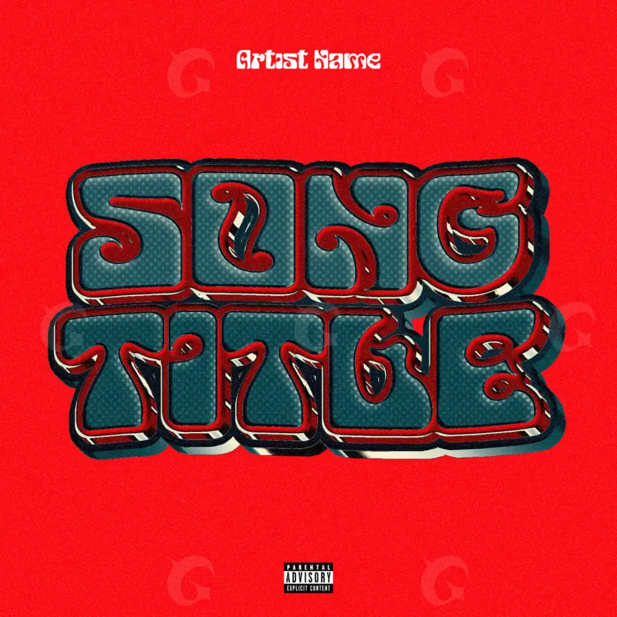 Arte de portada musical «Red Abstract»: abstracción y tipografía; color rojo