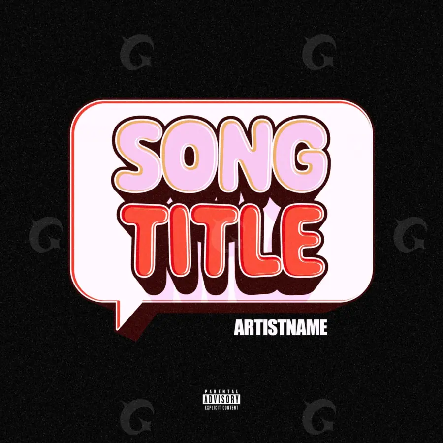 Music cover artwork “Red Abstract”: abstract and lettering, red tones