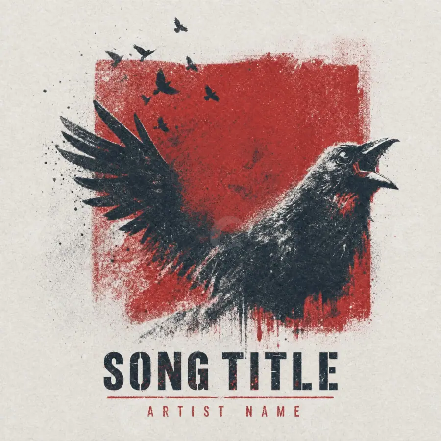Premade cover art “Red Bird”: bird, red tones