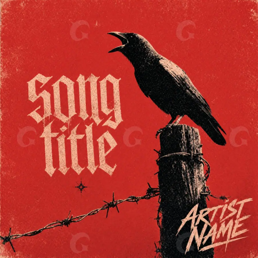 Premade cover art “Red Bird”: bird, red tones