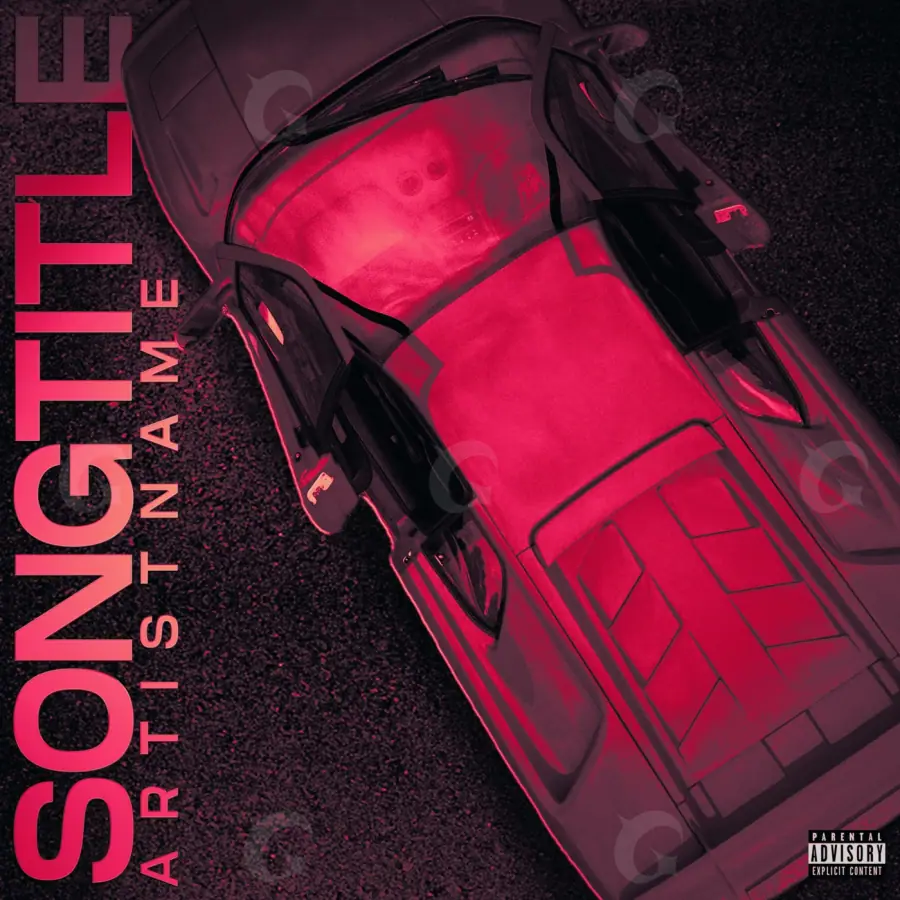 Music cover artwork “Red Car”: car, red tones