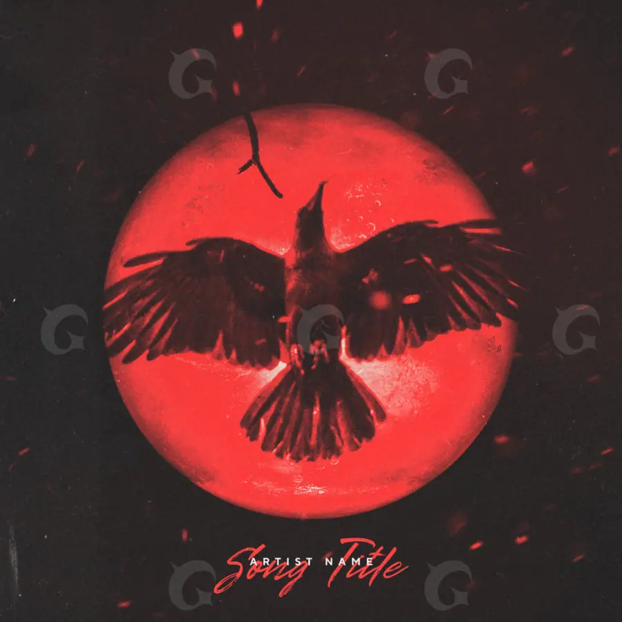 Arte de portada musical «Red Circle»: círculo y silueta; color rojo