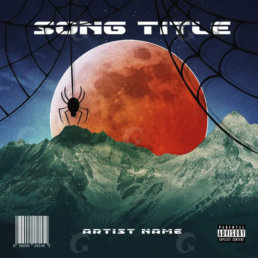 Album cover art “Red Circle”: circle and mountain, red tones