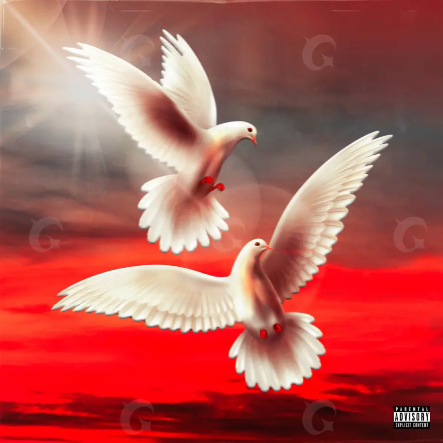 Portada prediseñada «Red Cloud»: nube y ave; color rojo