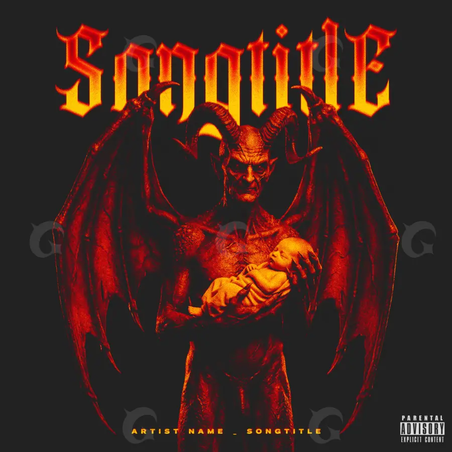 Arte de portada musical «Red Demon»: demonio; color rojo