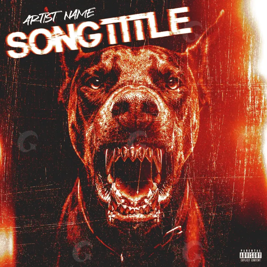 Arte de portada musical «Red Dog»: perro; color rojo