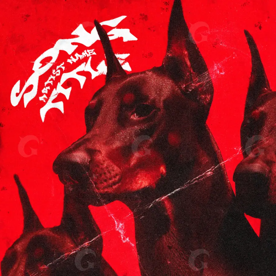 Arte de portada musical «Red Dog»: perro; color rojo
