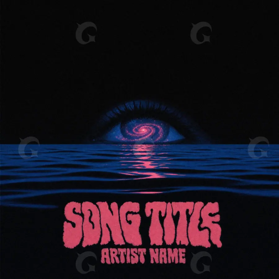 Premade cover art “Red Eyes”: eyes and wave, red tones