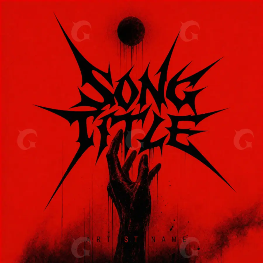 Music cover artwork “Red Hand”: hand and star, red tones
