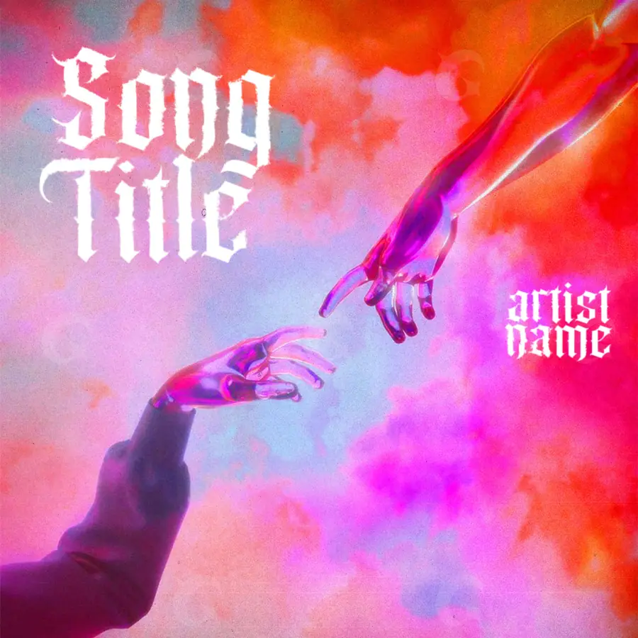 Music cover artwork “Red Hand”: hand and cloud, red tones