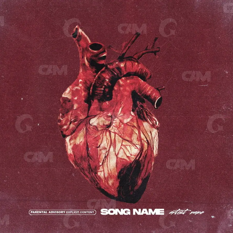 Portada prediseñada «Red Heart»: corazón; color rojo