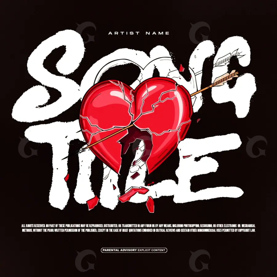 Arte de portada musical «Red Heart»: corazón; color rojo
