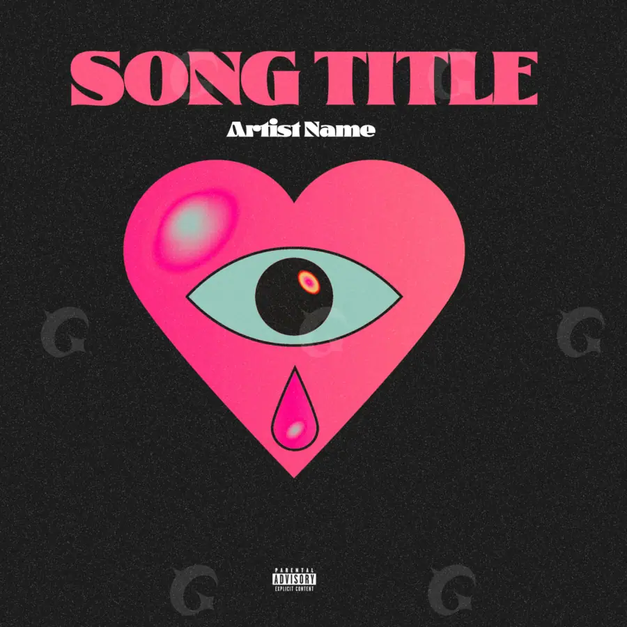 Premade cover art “Red Heart”: heart and eyes, red tones