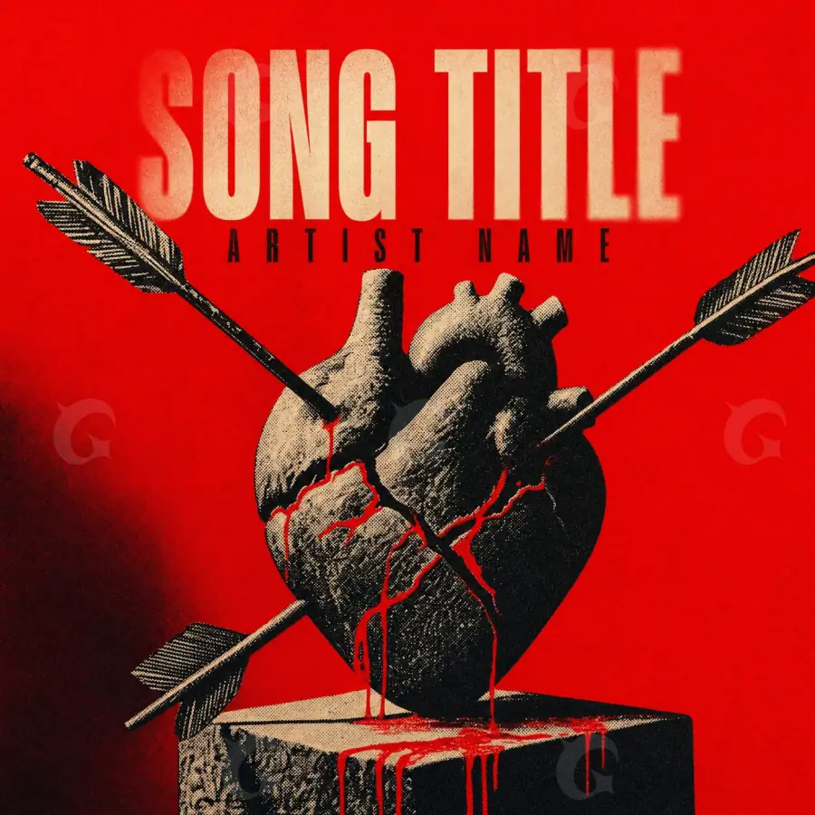 Album cover art “Red Heart”: heart, red tones