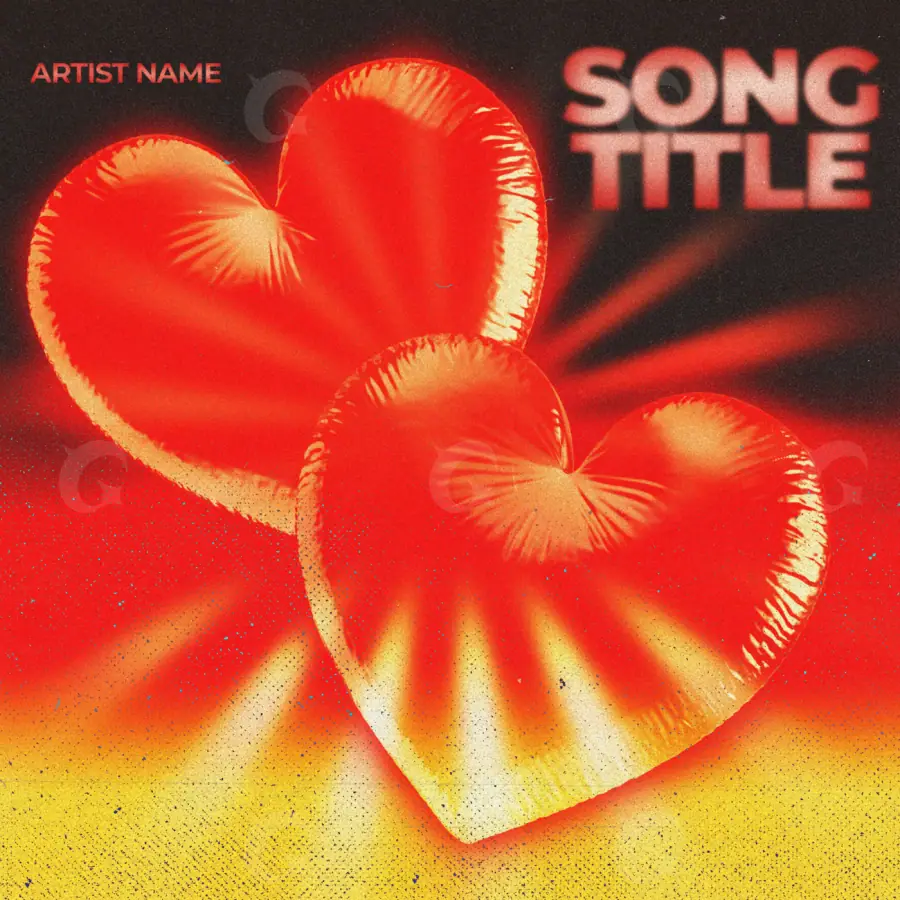 Premade cover art “Red Heart”: heart, red tones