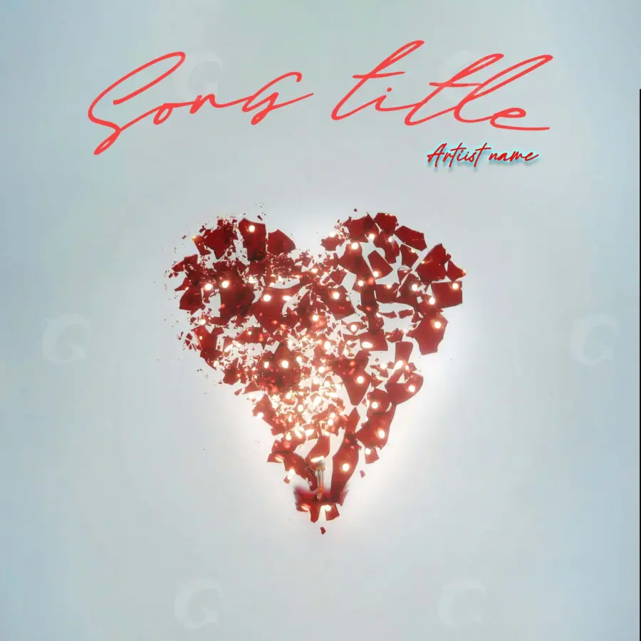 Premade cover art “Red Heart”: heart, red tones